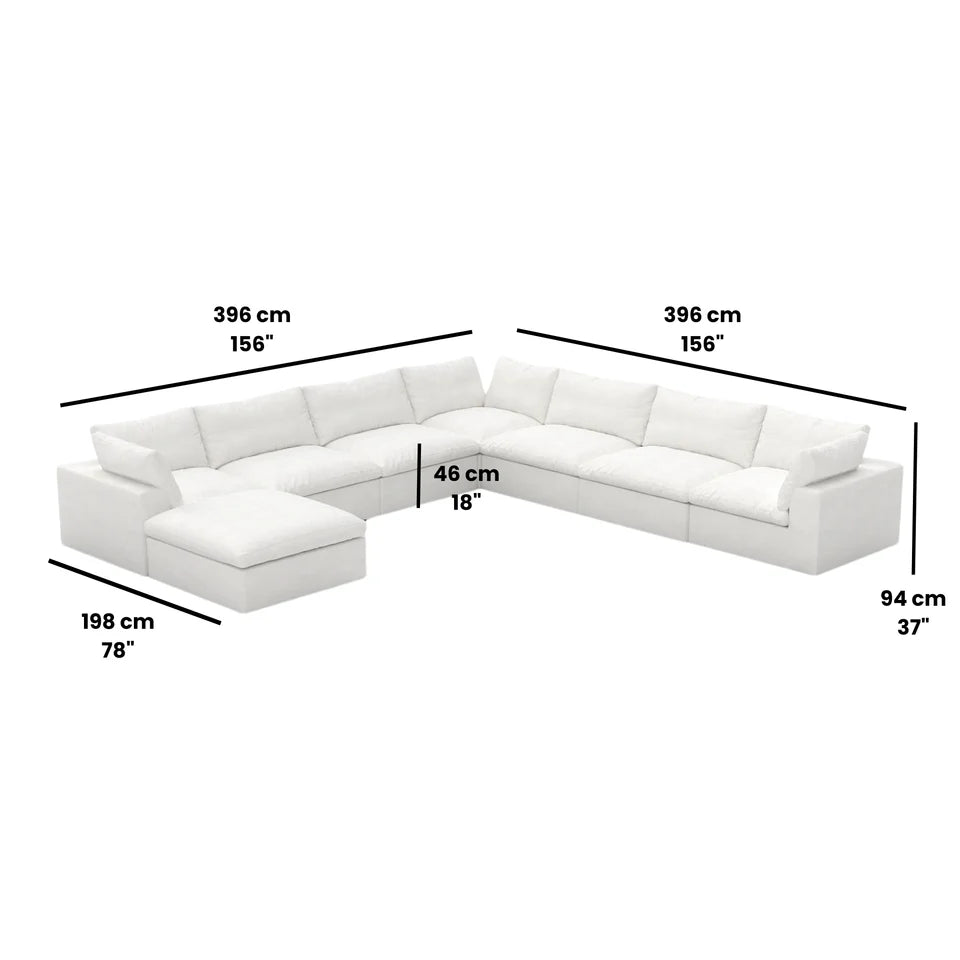 8 Piece Corner Cloud Couch