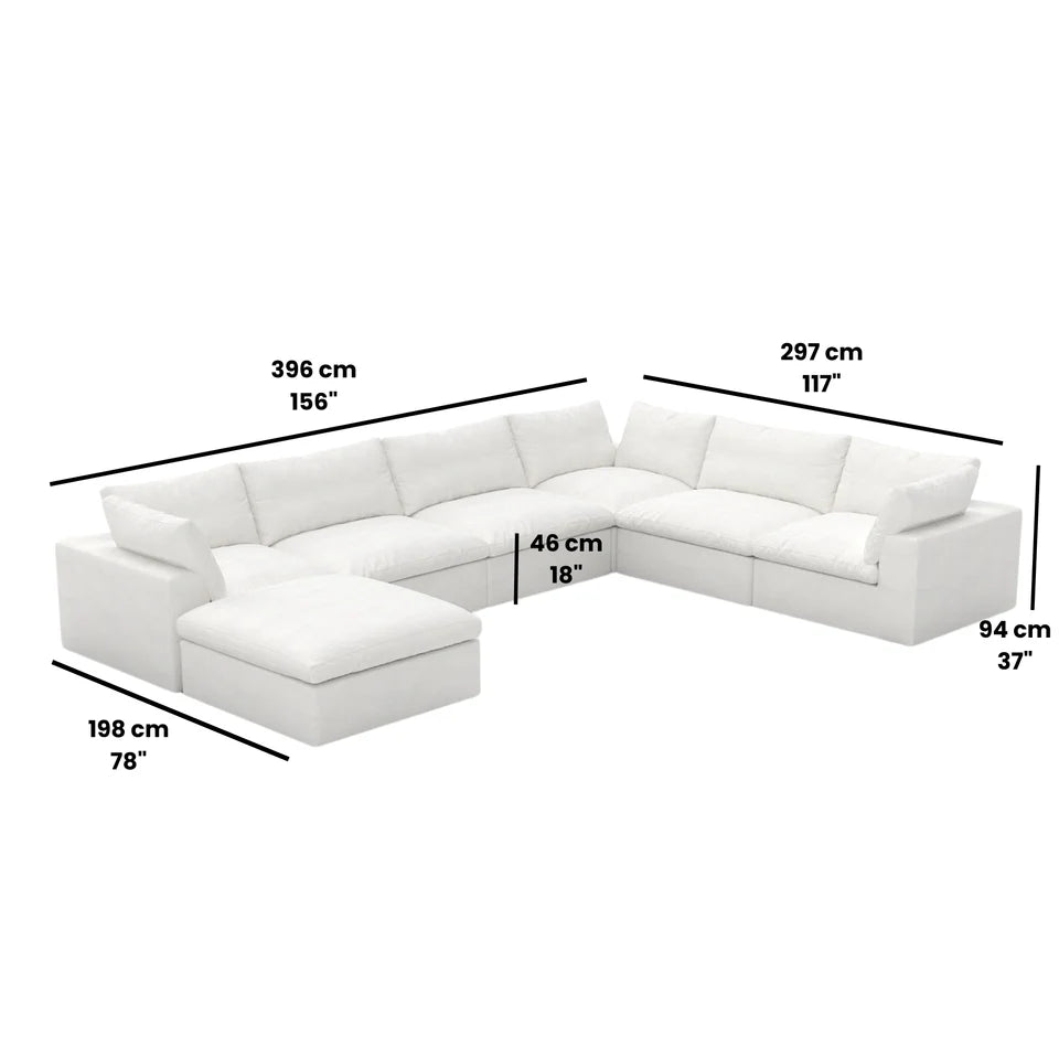 7 Piece Corner Cloud Couch